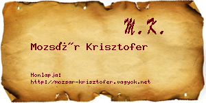 Mozsár Krisztofer névjegykártya
