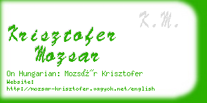 krisztofer mozsar business card